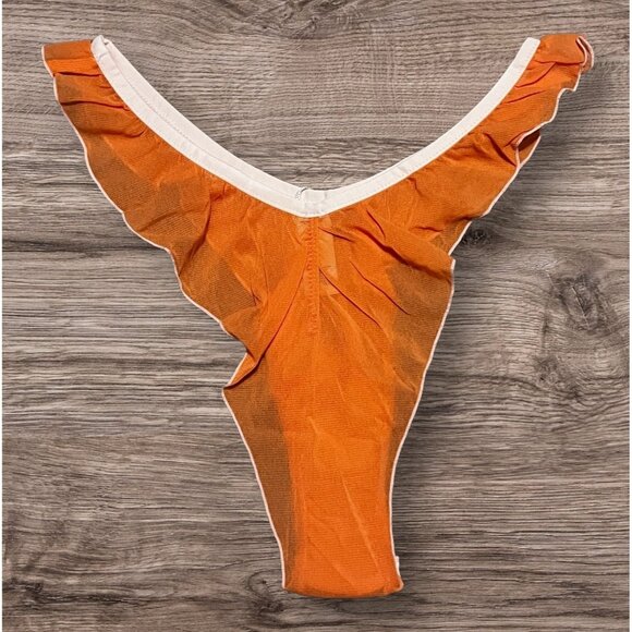 Free People We Are HAH Fly Girl Mesh Panties Sz Large Womens Tangerine Orange Th - Picture 1 of 6